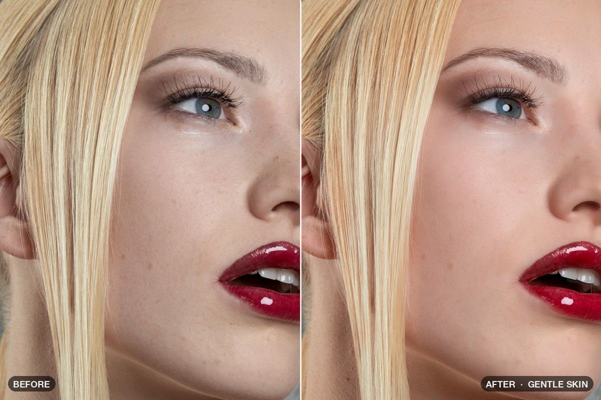 Photo before and after the Gentle Skin patch