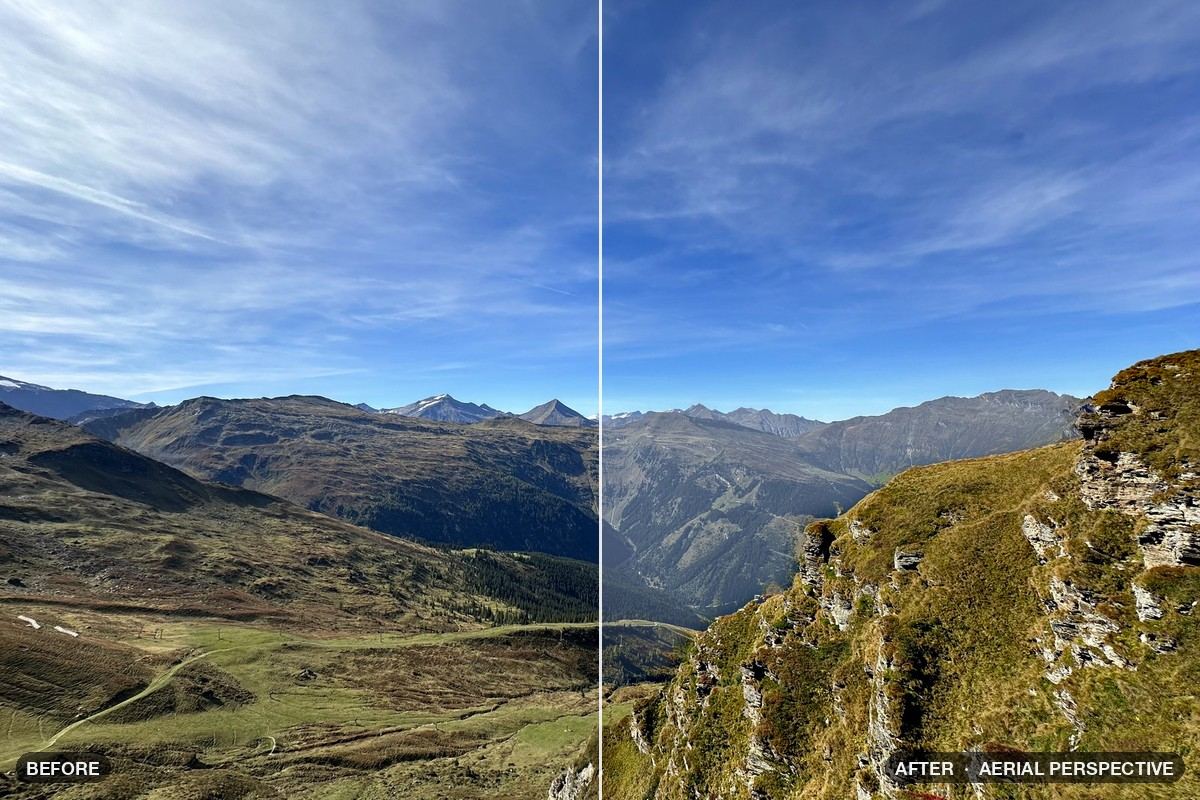 Photo before and after the Aerial Perspective patch
