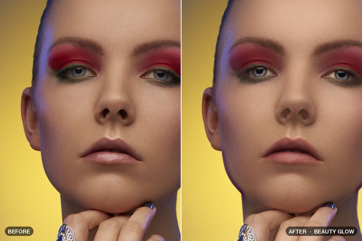 Photo before and after the Beauty Glow patch