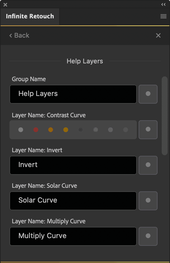 Help Layers settings with editable group and layer names